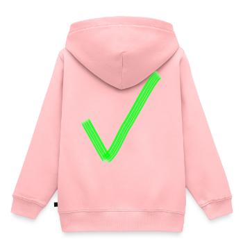 Grünes Häkchen Richtig Zeichen Korrekturhaken - Kinder Premium Organic Hoodie - Rosa - Hinten - AI Model Kid Female (0cm)