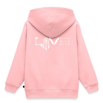 Indiens Indiens indigènes Sioux Apache irokese - Sweat Premium à capuche enfant bio - rose - Dos - AI Model Kid Female (0cm)