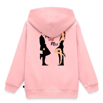 mariage - Sweat Premium à capuche enfant bio - rose - Dos - AI Model Kid Female (0cm)
