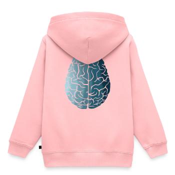 Évolution du cerveau - Sweat Premium à capuche enfant bio - rose - Dos - AI Model Kid Female (0cm)