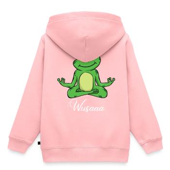 Auszeit Durchatmen Wusaaa Frosch - Kinder Premium Organic Hoodie - Rosa - Hinten - AI Model Kid Female (0cm)