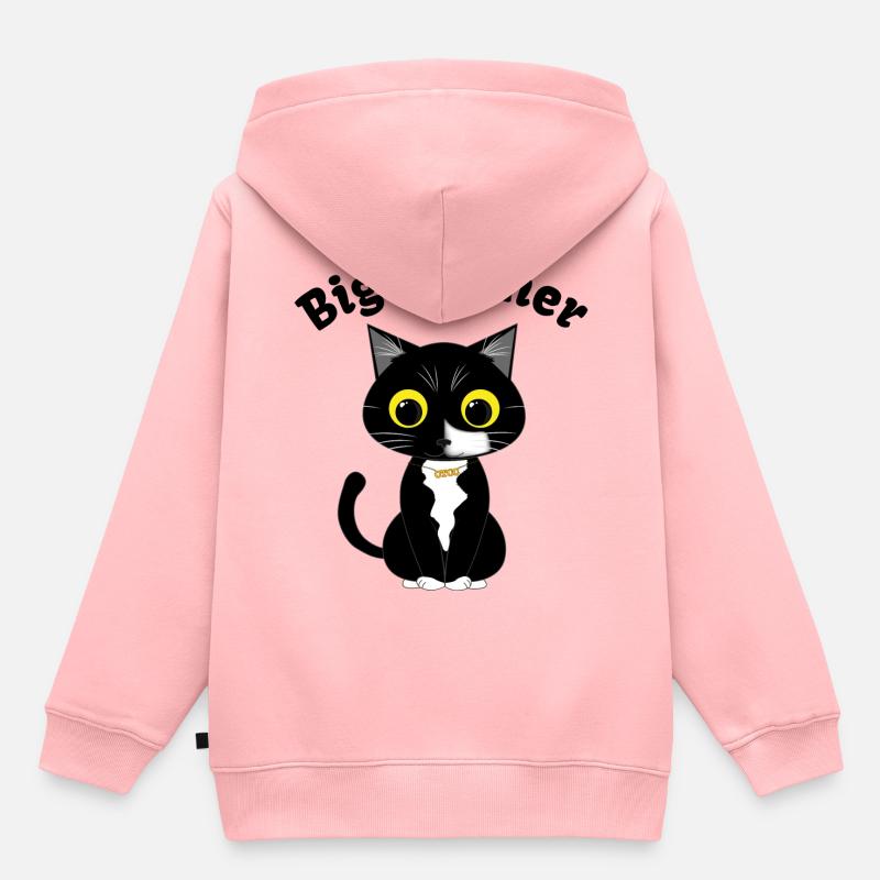 Grand Frère Chaton - Sweat Premium à capuche enfant bio - rose