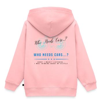 Witziges Sprichwort „Autos“ - Kinder Premium Organic Hoodie - Rosa - Hinten - AI Model Kid Female (0cm)