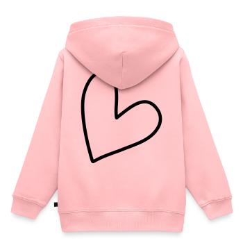 Schlichtes Herz Symbol - Kinder Premium Organic Hoodie - Rosa - Hinten - AI Model Kid Female (0cm)