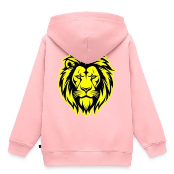 Lion Silhouette Lion Head - Kids Premium Organic Hoodie - rose - Back - AI Model Kid Female (0cm)
