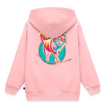 Fuchs Slackline - Kinder Premium Organic Hoodie - Rosa - Hinten - AI Model Kid Female (0cm)