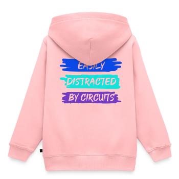 Elektroarbeiter-Schaltkreise, Spannung für - Kinder Premium Organic Hoodie - Rosa - Hinten - AI Model Kid Female (0cm)