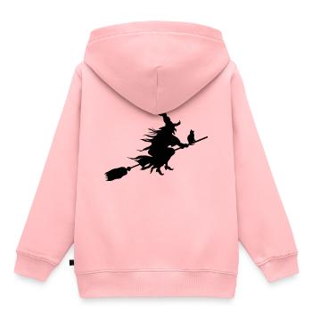 sorcière - Sweat Premium à capuche enfant bio - rose - Dos - AI Model Kid Female (0cm)