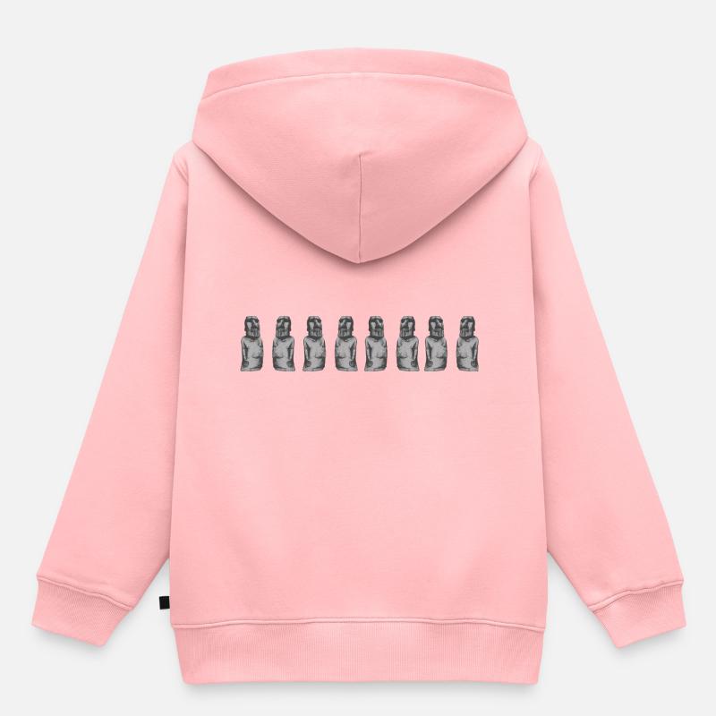 Île de Pâques - Sweat Premium à capuche enfant bio - rose