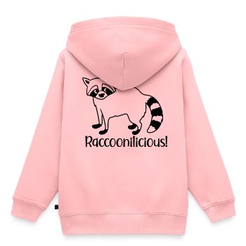 Waschbär Ironisches Waschbär-Wildtier - Kinder Premium Organic Hoodie - Rosa - Hinten - AI Model Kid Female (0cm)