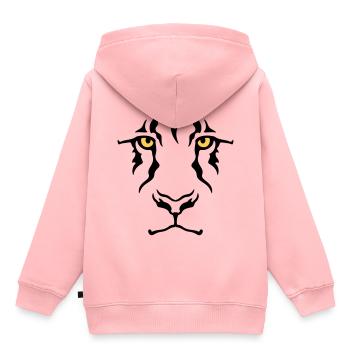 Le regard du lion - Sweat Premium à capuche enfant bio - rose - Dos - AI Model Kid Female (0cm)