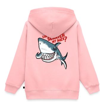 Great White Shark Scratch My Back - Kinder Premium Organic Hoodie - Rosa - Hinten - AI Model Kid Female (0cm)