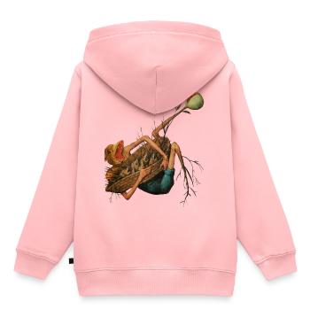 Bruegels Dämon 4 - Kinder Premium Organic Hoodie - Rosa - Hinten - AI Model Kid Female (0cm)
