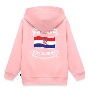 Ich muss nach Kroatien! Zagreb Urlaubsland Land - Kinder Premium Organic Hoodie - Rosa - Hinten - AI Model Kid Female (0cm)