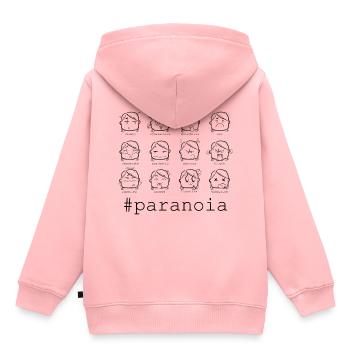 Paranoia (integrierte Version) - Kinder Premium Organic Hoodie - Rosa - Hinten - AI Model Kid Female (0cm)