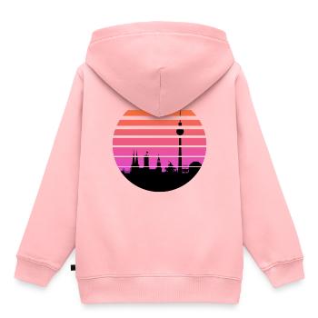 berlin - Kinder Premium Organic Hoodie - Rosa - Hinten - AI Model Kid Female (0cm)