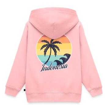 Indonesien - Kinder Premium Organic Hoodie - Rosa - Hinten - AI Model Kid Female (0cm)