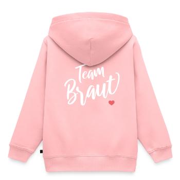 Team Braut - Kinder Premium Organic Hoodie - Rosa - Hinten - AI Model Kid Female (0cm)