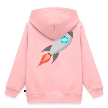 Rakete Rocket space Raumfahrt - Kinder Premium Organic Hoodie - Rosa - Hinten - AI Model Kid Female (0cm)