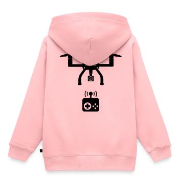 drone - Sweat Premium à capuche enfant bio - rose - Dos - AI Model Kid Female (0cm)