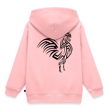 Hahn Tribal Tattoo - Kinder Premium Organic Hoodie - Rosa - Hinten - AI Model Kid Female (0cm)