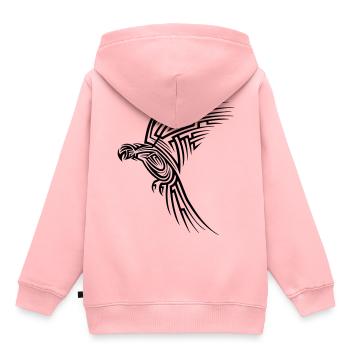 Papagai Tribal Tattoo - Kinder Premium Organic Hoodie - Rosa - Hinten - AI Model Kid Female (0cm)