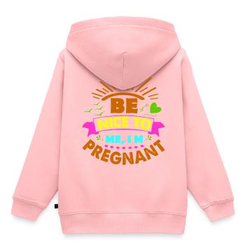 Mère Enceinte Bébé Nourrisson T-shirt Maman - Sweat Premium à capuche enfant bio - rose - Dos - AI Model Kid Female (0cm)