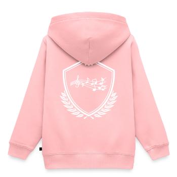 Partitions Armoiries - Sweat Premium à capuche enfant bio - rose - Dos - AI Model Kid Female (0cm)