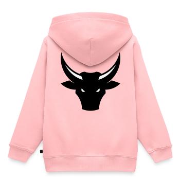 Bull / Taurus / Ox / Bull Head (2C) - Kids Premium Organic Hoodie - rose - Back - AI Model Kid Female (0cm)
