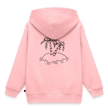 Soleil des vacances à la mer des palmiers - Sweat Premium à capuche enfant bio - rose - Dos - AI Model Kid Female (0cm)
