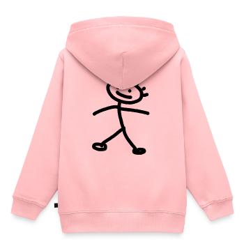 Strichmännchen - Kinder Premium Organic Hoodie - Rosa - Hinten - AI Model Kid Female (0cm)