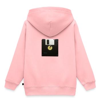 Disquette - Sweat Premium à capuche enfant bio - rose - Dos - AI Model Kid Female (0cm)