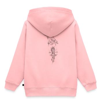 Marionnettiste marionnettiste dessiné à la main - Sweat Premium à capuche enfant bio - rose - Dos - AI Model Kid Female (0cm)