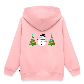 Snowman with Christmas tree Christmas tree - Kids Premium Organic Hoodie - rose - Back - AI Model Kid Female (0cm)