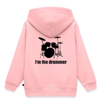 I'm the drummer - Kinder Premium Organic Hoodie - Rosa - Hinten - AI Model Kid Female (0cm)