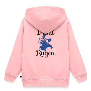 Insel Rügen - Kinder Premium Organic Hoodie - Rosa - Hinten - AI Model Kid Female (0cm)