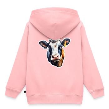 Kuh Milchkuh Holstein - Kinder Premium Organic Hoodie - Rosa - Hinten - AI Model Kid Female (0cm)
