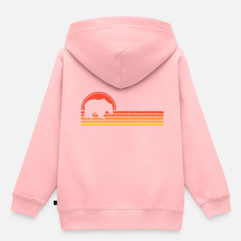 Ours - Sweat Premium à capuche enfant bio - rose