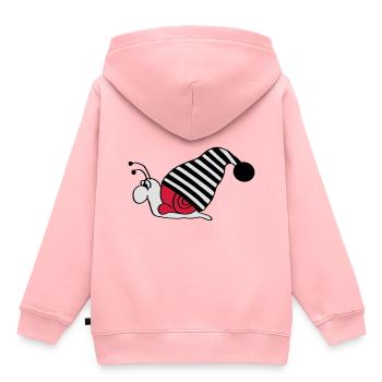 schnecke mit schlafmütze - Kinder Premium Organic Hoodie - Rosa - Hinten - AI Model Kid Female (0cm)