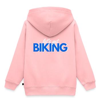 Fahrradfahren - Kinder Premium Organic Hoodie - Rosa - Hinten - AI Model Kid Female (0cm)