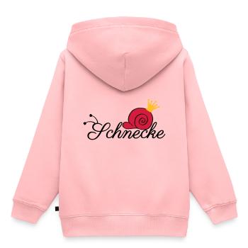 Schnecke Schrift Krone - Kinder Premium Organic Hoodie - Rosa - Hinten - AI Model Kid Female (0cm)