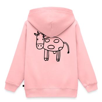 vache - Sweat Premium à capuche enfant bio - rose - Dos - AI Model Kid Female (0cm)