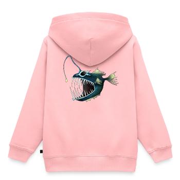 Anglerfisch - Kinder Premium Organic Hoodie - Rosa - Hinten - AI Model Kid Female (0cm)