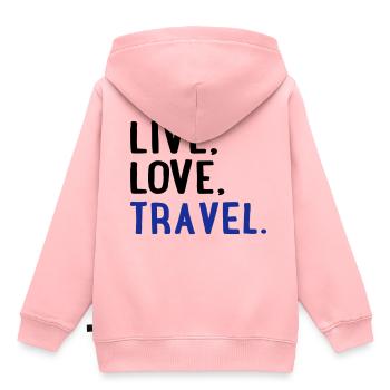 reisen - Kinder Premium Organic Hoodie - Rosa - Hinten - AI Model Kid Female (0cm)
