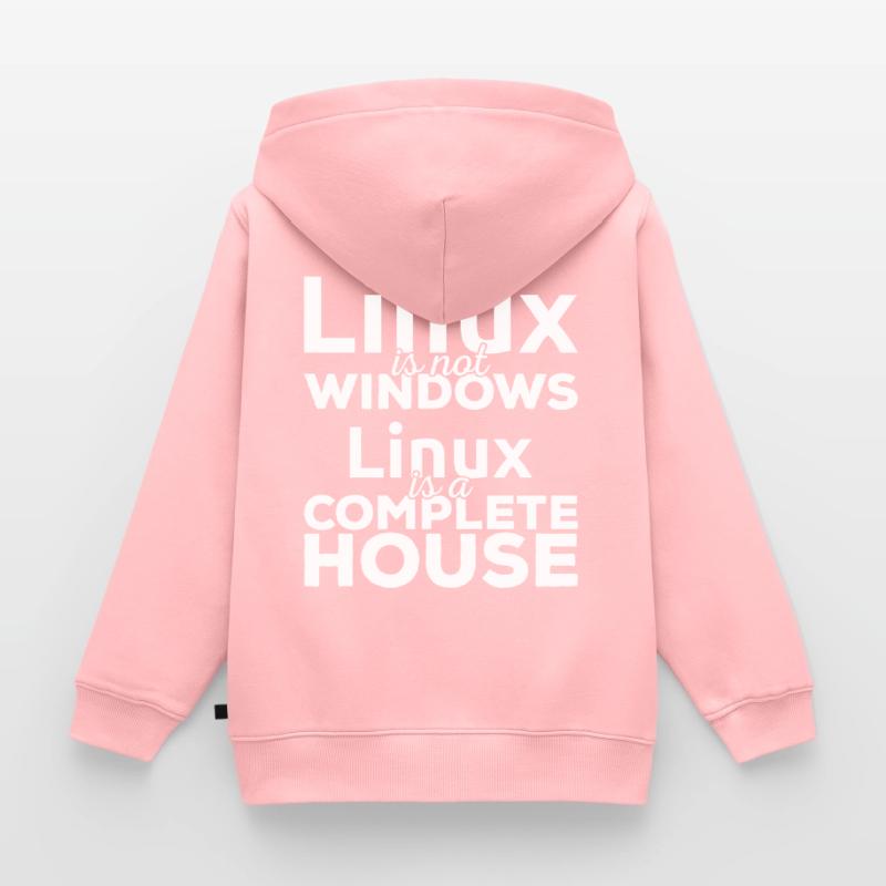 Linux is not Windows! Linux is a complete house! Kids Premium Organic Hoodie