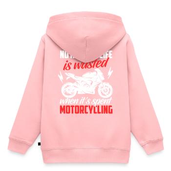 Motorrad Shirt · Superbike · Biker · verschwendet - Kinder Premium Organic Hoodie - Rosa - Hinten - AI Model Kid Female (0cm)
