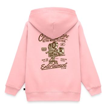 Cinema Scope - Sweat Premium à capuche enfant bio - rose - Dos - AI Model Kid Female (0cm)