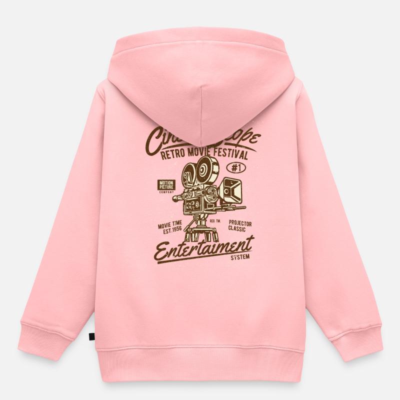 Cinema Scope - Sweat Premium à capuche enfant bio - rose