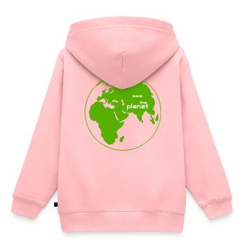 save the planet - Kinder Premium Organic Hoodie - Rosa - Hinten - AI Model Kid Female (0cm)