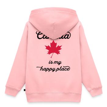 canada heureux - Sweat Premium à capuche enfant bio - rose - Dos - AI Model Kid Female (0cm)